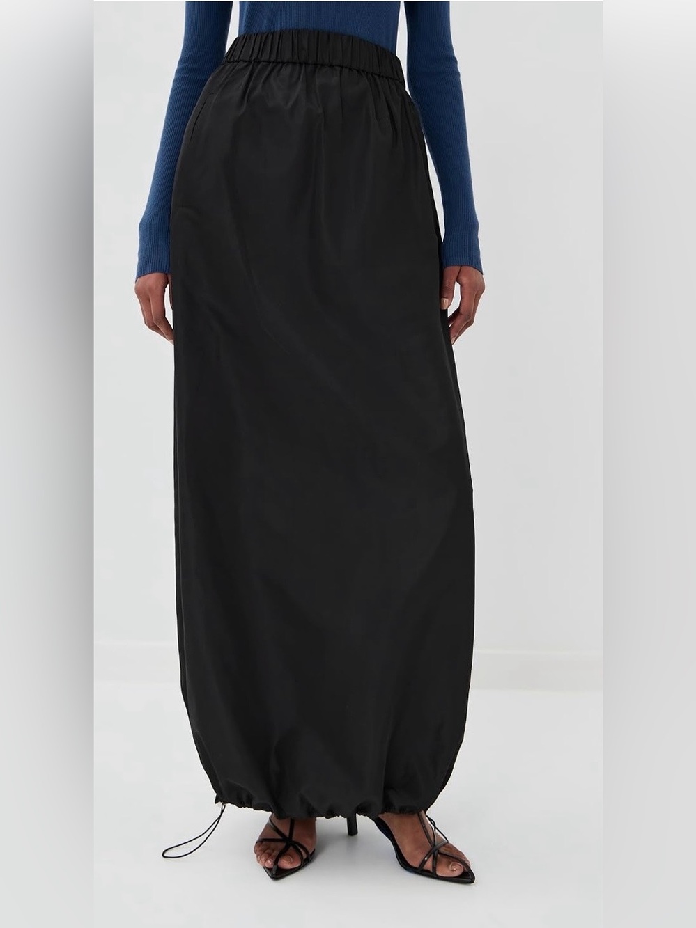 TIBI Italian Sporty Nylon Maxi Anorak Skirt